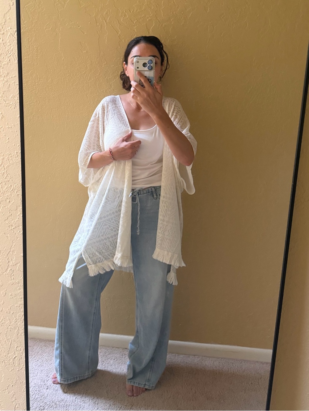 American Eagle Outfitters White Crochet Cover-Up